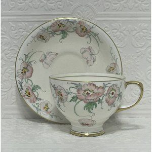 Pink Radfords "Poppy " Teacup And Saucer Bone China Fenton Made In England